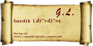 Gazdik Lóránt névjegykártya